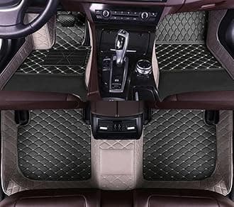 Custom All-Weather Protection Leather Car Floor Mats for Cars Sedan SUV Sports Car Waterproof Floor Mat (Black+Gray)