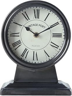 NIKKY HOME Vintage Mantle Clock, Silent Non-Ticking Battery Operated Table Desk Shelf Clock for Living Room Decor