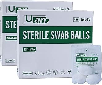 Cotton Balls Sterile – Gentle and 100% Pure Cotton, Ideal for Makeup and Sensitive Skin, Individually Packaged (120 Count)