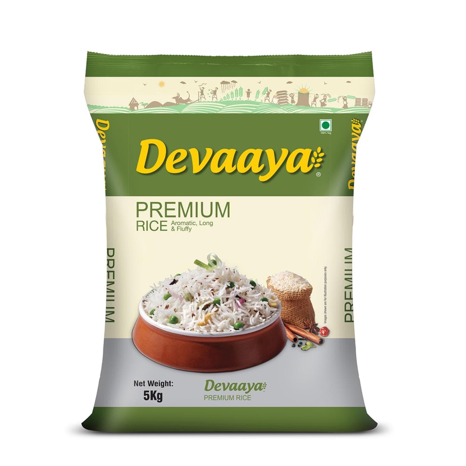 Devaaya, Long & Fluffy Grains Premium Rice, 5 Kg.