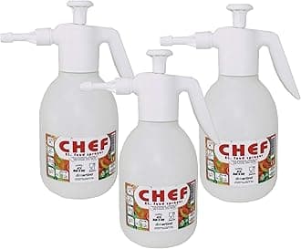 Food Grade Sprayer for Cooking & BBQ – 2 Liter (67 oz) Pump Spray Bottle for Juice, Water, Marinade & Vinegar – Adjustable Nozzle, BPA Free, Reusable, Non Aerosol, Made in Italy (3 Bottles)