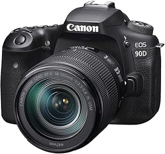 Canon EOS 90D + EF-S 18-135mm f/3.5-5.6 IS USM - 32.5 MP, APS-C sensor | 10 fps, Dual Pixel CMOS AF | Wi-Fi & Bluetooth | 4K Video | Vari-Angle Touchscreen