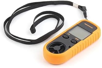 RGBS Anemometer Digital LCD Wind Speed Meter Gauge Air Flow Velocity Measurement Thermometer with Backlight for RC Drones Helicopter Windsurfing Kite Flying Sailing Surfing Fishing UK With battery.