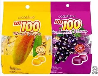Lot 100 Gummy Chewy Candy Mango Blackcurrant Flavour Halal Snack Sweets Malaysia 150g (5.29oz) (Mango)