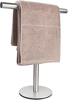 Bath Hand Towel Holder Standing, 13 Inch T-Shape Towel Bar Rack Stand, SUS304 Stainless Steel Brushed Finish,Tower Bar for Bathroom Kitchen Vanity Countertop