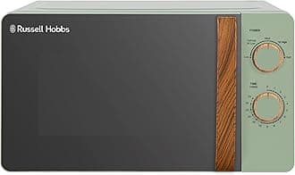 Russell Hobbs RHMM713MG-N 17 Litre Matt Green Manual Microwave with Wood Effect handle and dials