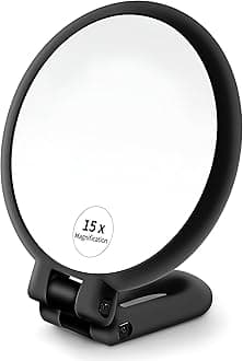 Handheld Makeup Mirror with Magnification, for Desk Make Up, Magnifying Hand Held Mirror (Foldable Mirror)