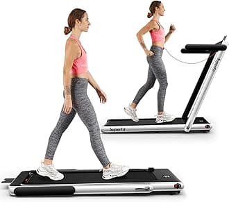 2 in 1 Folding Treadmill, 2.25HP Superfit Under Desk Electric Treadmill, Installation-Free with Remote Control, APP Control and LED Display, Walking Jogging for Home Office