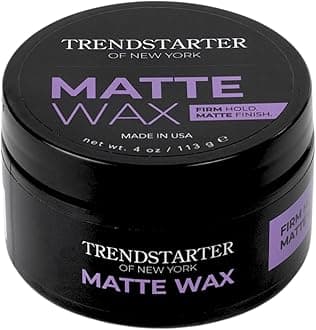 MATTE WAX (4oz) - Firm Hold - Matte Finish - Water Based All-Day Hold Hair Styling Pomade – Flake-Free Styling Wax for All Hair Types