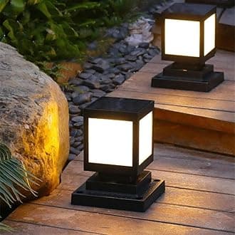 BrightLyt Metal Outdoor Lamp for Pillar, Boundary Gate Light, Main Gate Lamps and Garden Light (Pack of 2)