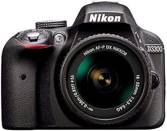 Nikon D3300 Digital SLR Camera - Black (24.2 MP, AF-P 18-55 Non-VR Lens Kit) 3-Inch LCD Screen
