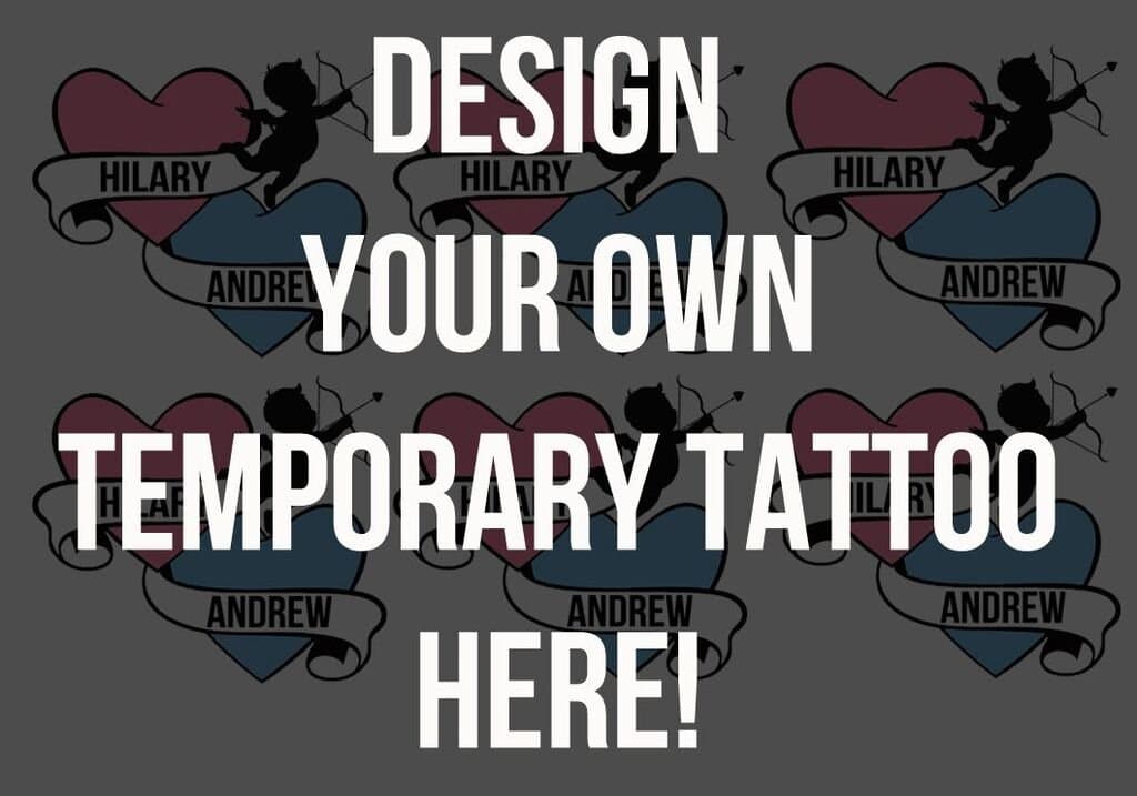 Bespoke fake Tattoos, ANY design A5 sheet full