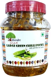 Abheesht Large Green Chilli Pickle 400g | Homemade Traditional Achar | Bada Hari Mirch Achar | Pickles in Mustard Oil