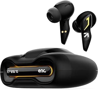UFO Truly Wireless in Ear Earbuds with 48H Playtime, Built-in App Support, 45ms Low Latency Gaming, 4 Mics ENC, Breathing LEDs, 13mm Bass Drivers Ear Buds TWS, (Black Gloss).