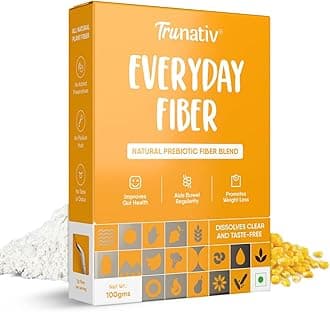 Everyday Fiber Supplement Powder | Instant Acidity Relief & Bloating Relief | Prebiotic Fibre Supplement | Psyllium Husk Replacer & Isabgol Replacer | Gluten Free | Unflavored 100g (Pack of 1)