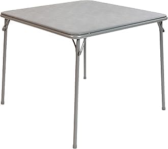 Flash Furniture Madelyn 33.5" Square Folding Multipurpose Card Table with Padded Vinyl Top, Portable Folding Game Table for 4 Players, Gray