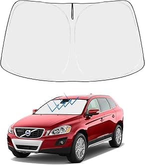 Proadsy 2025 Upgrade Windshield Sun Shade Custom Fit Volvo XC60 2010-2017 4-Layer Foldable Front Sunshade Protector Sun Visor Blocks UV Rays Keep Car Cooler