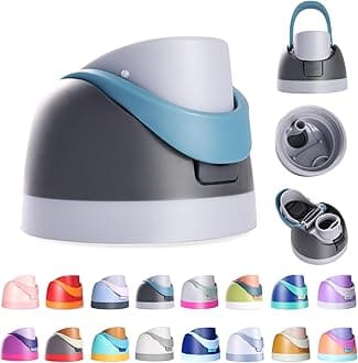 Replacement Lid for Owala Freesip, Compatible with Owala Cup 16oz 24oz 32oz 40oz, One Button Water Bottle Top Lid Replacement Accessory, Leakproof, BPA-Free (Grayish Blue)