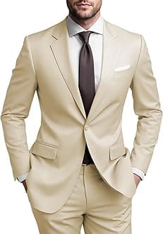 SHUZHXLZANGY Mens Suits Regular Fit 2 Piece Suit for Men Wedding Prom Business Formal Suit