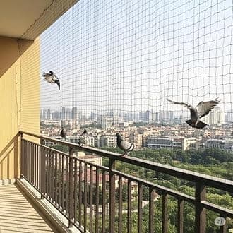 Pigeon Nets for Balconies (40 x 80 Ft - Green) Anti Bird Pigeons Control Net, Heavy Duty HDPE Mesh Net for Balconies, Installation Kit Included