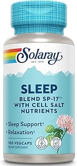 SOLARAY Sleep Blend SP-17 Supplement for Adults - Sleep Blend Capsules for Men & Women, Herbs, Valerian Root, Hops, Skullcap, & Chamomile Blend, Herbal Support - 100 Veg Caps