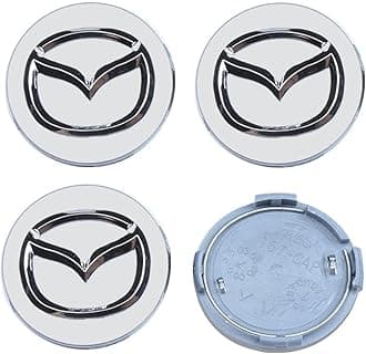 Thcbme 4PCS Wheel Center Caps for Mazda CX-5 CX-7 CX-8 M6 MX5 RX7 RX8 A8 CX9 X MX, 56mm/2.2" Car Wheel Hub Caps ABS Rim Center Hub Cover (Silver)