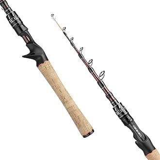 XPEDITE Portable Telescopic Fishing Rods, Spinning & Casting, 24T Carbon Blanks & Solid Carbon Tip, Cork Handle, Travel Rod, Short Collapsible Rods
