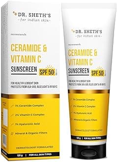 Ceramide & Vitamin C Sunscreen SPF 50+ PA++++|One-step Routine For Healthy & Bright Skin| NON-STICKY|NO WHITE CASTINon-Greasy, Quick-Absorbing|For Women & Men|UVA UVB Sun Protection|125g