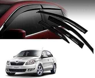 Premium Non-Breakable Car Window Door Visor/Rain Guard/Wind Deflector Compatible for (Skoda Rapid)
