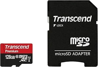 Transcend128GB MicroSDXC Class10 UHS-1 Memory Card with Adapter 45 MB/s (TS128GUSDU1)