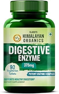HIMALAYAN ORGANICS Digestive Enzyme with Bromelain & Papain Supplement | Supports Digestion and Better Absorption of Nutrients | Health Management - Pack of 90 Tablets