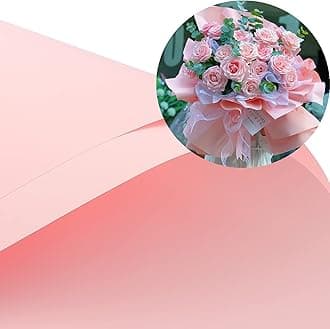 XICHEN 20 Sheets/Korean style waterproof Colors Flower Wrapping Paper,Florist Bouquet Paper,DIY Crafts,gift wrapping paper ouya paper58 x 58cm/22.8x 22.8 inch (Sakura Pink)