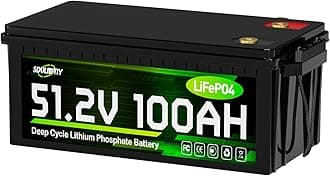 48V 100Ah LiFePO4 Battery, 5120Wh Deep Cycle Lithium Battery with 100A BMS, Over 4000+ Rechargeable Cycles for Camper, RV, Road-Trip, Wireless Lawn Mover, Solar Off-Grid System