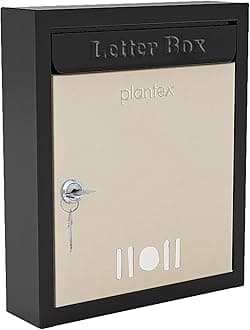 Plantex Letter Box/GI Steel Post Box/Suggestion Box/Donation Box with Key Lock/Letter Box for Home/Office/Hotel Gate/Complaint Box (Black & Ivory) - Wall Mount A4 Size