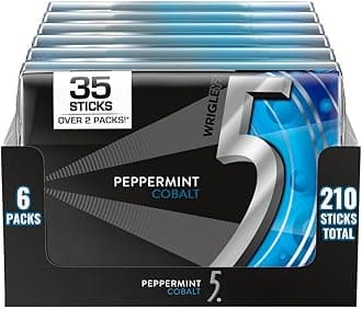 5 GUM Peppermint Cobalt Sugar Free Gum, 35-Stick Pack, 6 Packs