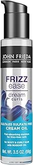 Anti Frizz, Frizz Ease Dream Curls Cream Oil, Hydrating Hair Oil for Curly, Frizzy Hair, Nourishes Dry and Damaged Hair, 3.5 Fl Oz