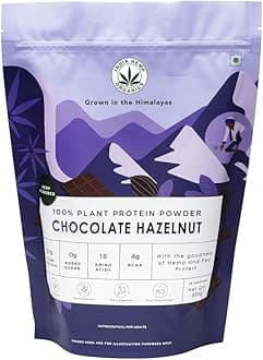 IHO | 100% Plant Protein Powder - Dark Chocolate Hazelnut | Superfood Blend | 500 g | Vegan Protein | No Sugar
