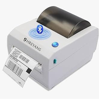 SHREYANS (CD410 4 Inch Receipt, Label Printer for Invoicing & Labelling (Recommended for Shipping Label & Ecommerce Invoice, Barcode Label, Tag) (Color- White)