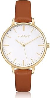 KIMOMTWomens Watches Leather Quartz Watch Waterproof Fashion Wristwatch for Women Ladies Girls