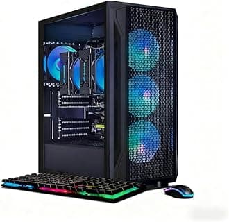 STGAubron Dual CPU Gaming PC, Dual Intel i7 Xeon E5 up to 3.7GHz, GeForce GTX 1660S 6G, 16G DDR4, 1T SSD, WiFi 6, BT 5.0, RGB Fan x 4, Windows 11 Pro