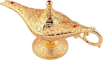 Usany Legend Aladdin Magic Genie Light Lamp Pot Classic Silver-Tin alloy