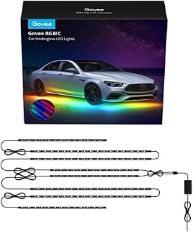Car Underglow Lights, 8 pcs RGBIC Under Car Lights with 16 Million Colors and 45 Scene Modes, Exterior Car Lights with App Control, 3 Music Modes LED Lights for Cars, SUVs, Trucks, DC 12-24V