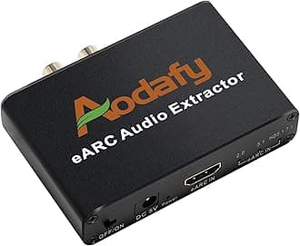 eARC Audio Extractor, eARC Audio Converter to HDMI Optical/SPDIF L/R 3.5mm AUX Sound Extractor, HDMI eARC/ARC to Optical Audio Adapter, for TV to Non-ARC Sound System Soundbar Speaker Amplifier