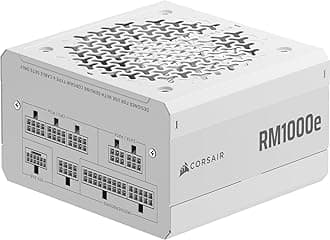 RM1000e (2025) Fully Modular Low-Noise ATX Power Supply with 12V-2x6 Cable – ATX 3.1 & PCIe 5.1 Compliant, Cybenetics Gold Efficiency, 105°C-Rated Capacitors, Modern Standby Mode – White