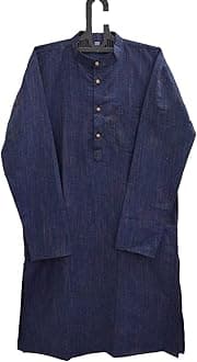 LATEST CHIKANMen's Cotton Regular Textured Long Kurta Full Sleeves - Casual Ethnic Wear