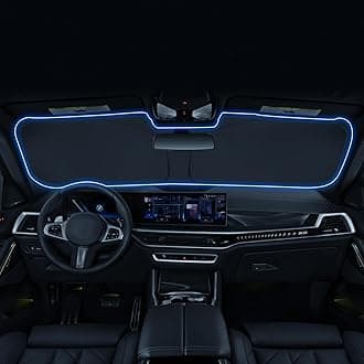 Windshield Sunshade for BMW X5/X6/X7 2019 2020 2021 2022 2023 2024 Accessories Foldable Sun Shield Block UV Rays with Dual-Silver Coating Keeps Car Interior Cool& Protected