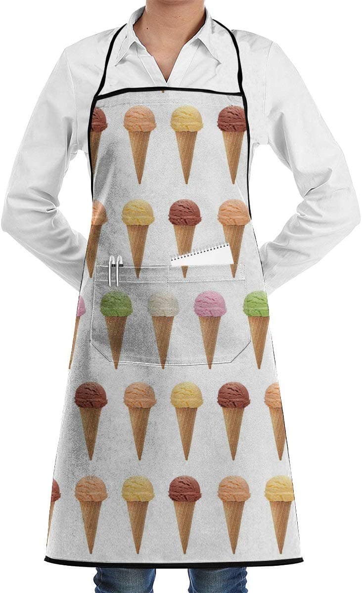 Chef Apron Kitchen Bib Seductive Ice Cream Waterproof Bib Apron with Pocket for Women, Men, Chef, Kitchen, Home, Restaurant, Cafe, Cooking, Baking, Gardening Etc