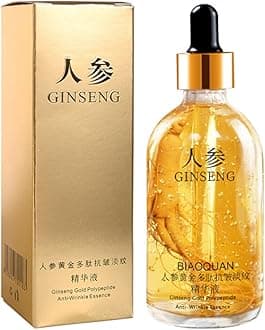 Ginseng Polypeptide Anti-Ageing Essence, Extract Anti Wrinkle Serum, Gold Korean Aging Essential Oil Face Moisturizer Reduce Fine Lines (1 Bottle)