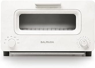 BALMUDA The Toaster | Steam Oven Toaster | Compact Size 14.1" W x 12.6" D x 8.2" H | 5 Cooking Modes: Sandwich Bread, Artisan Bread, Pizza & Pastry, Oven | Baking Pan Included | US Version | White