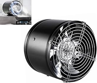 Super Suction Multifunctional Powerful Mute Exhaust Fan, Single Side Embedded Vent Fan, Ventilation Fan Aluminum Alloy Kitchen Exhaust Fan Protective Grille (white with base,6in) LO-705(Black,6in)